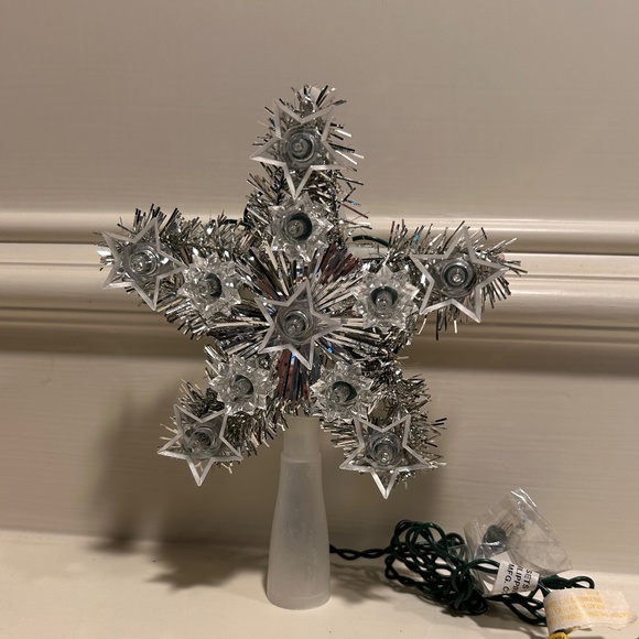 Vintage 11 Light Tree Top Tinsel Star - Picture 4 of 7